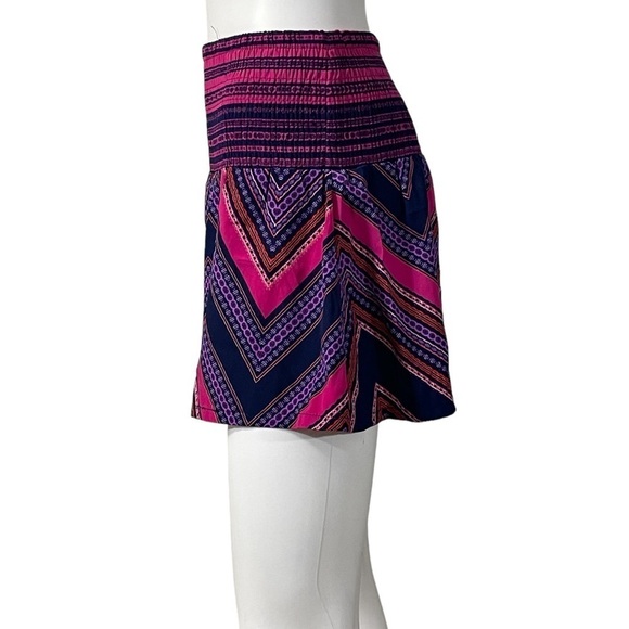 Express Skirt Geometric Mini Pink Purple Navy - Picture 4 of 6